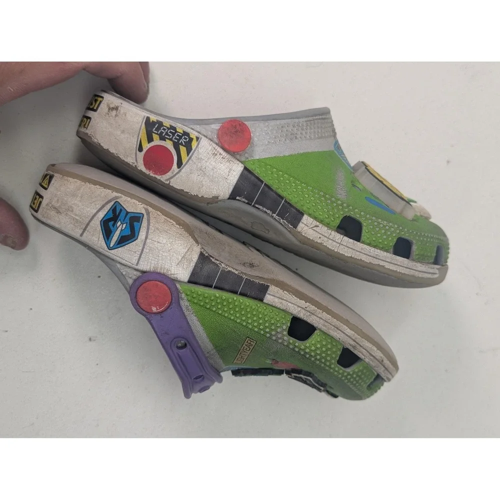 Crocs Clogs Kids Size 13 Green Buzz Lightyear Toy Story‎ Disney Slip On